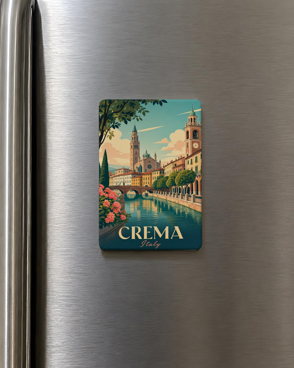 Crema Italy Fridge Magnet, Crema Lombardy Souvenir, Italian Travel Gift, Crema City Landmark Keepsake Magnet