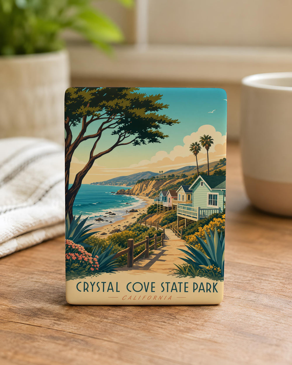 Crystal Cove State Park Fridge Magnet, California Coastal Beach Cove Souvenir Magnet, Orange County Travel Keepsake Gift