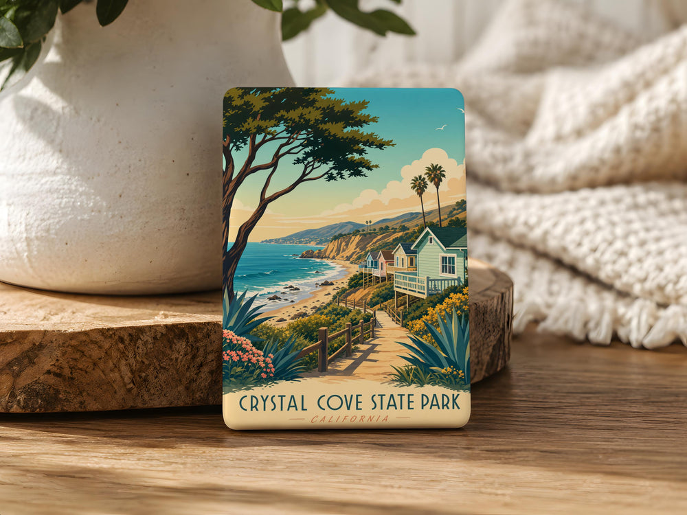 Crystal Cove State Park Fridge Magnet, California Coastal Beach Cove Souvenir Magnet, Orange County Travel Keepsake Gift