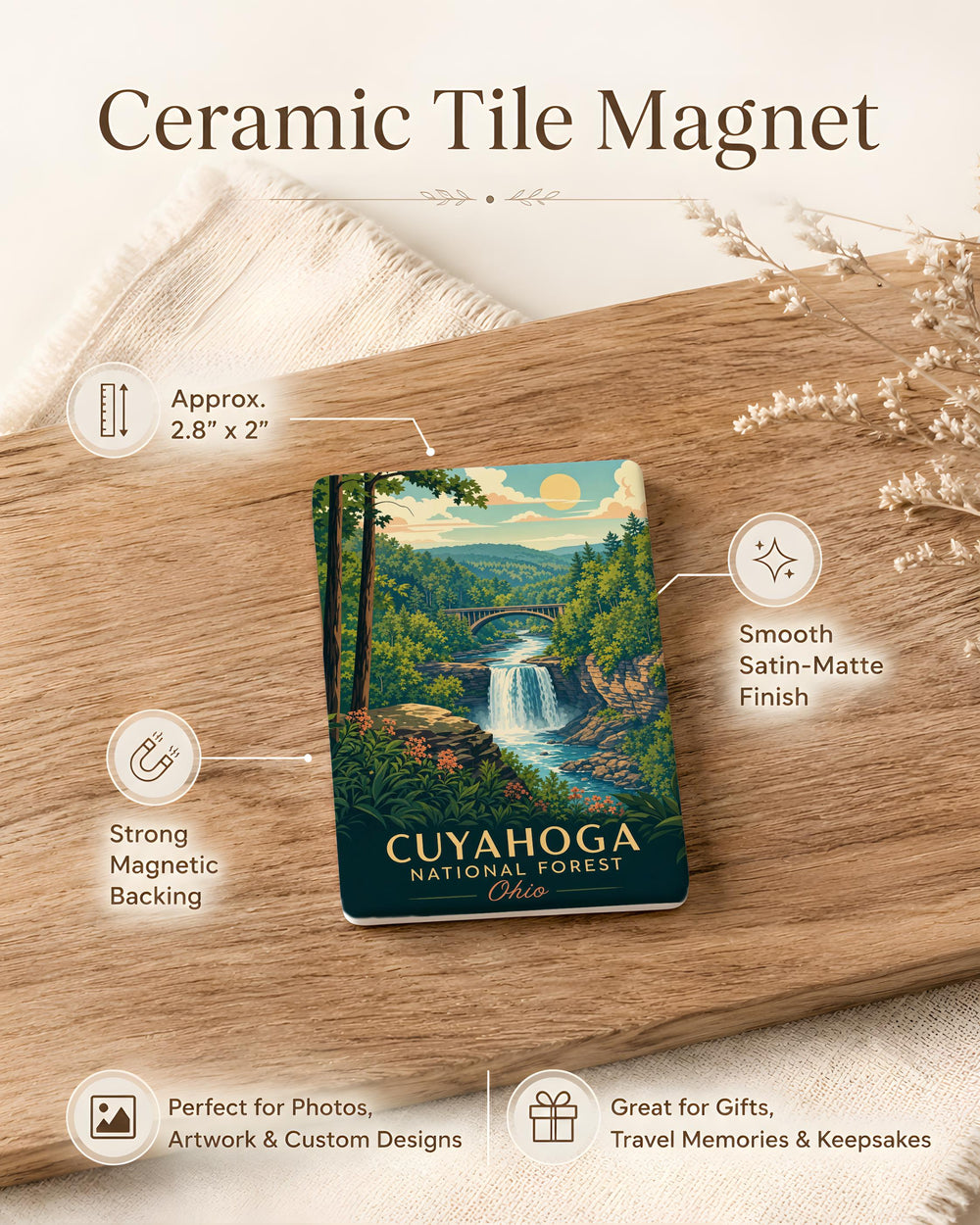 Cuyahoga Valley National Park Fridge Magnet, Ohio National Park Souvenir Magnet, Scenic Nature Travel Keepsake Gift