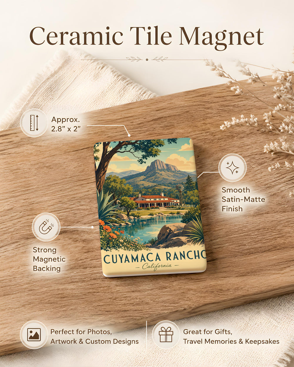 Cuyamaca Rancho State Park Fridge Magnet, California Mountain Forest Nature Souvenir Magnet