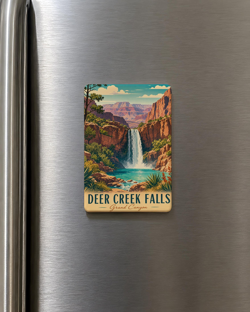 Deer Creek Falls Grand Canyon Fridge Magnet, Arizona Waterfall Canyon Souvenir Magnet, National Park Travel Keepsake Gift