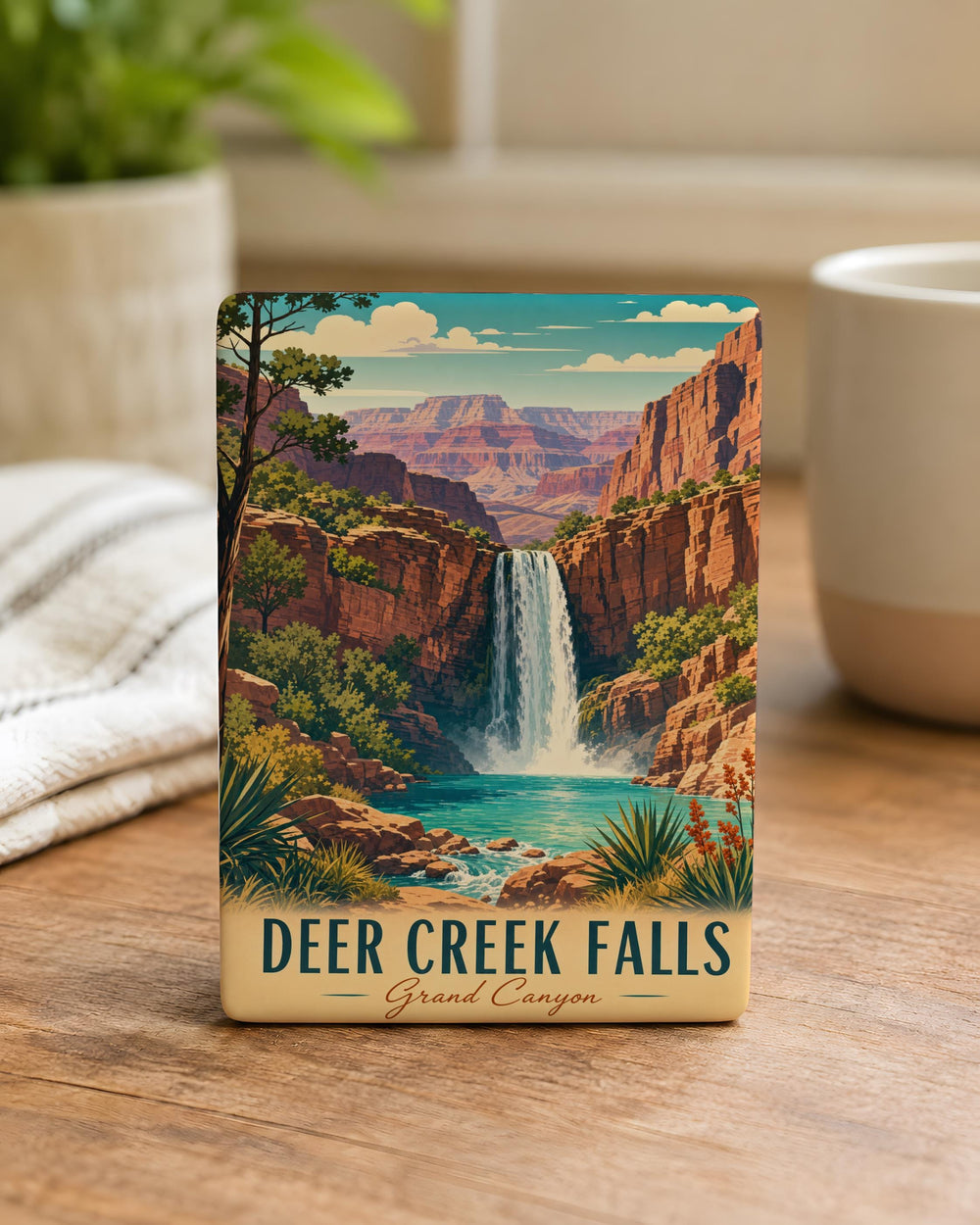 Deer Creek Falls Grand Canyon Fridge Magnet, Arizona Waterfall Canyon Souvenir Magnet, National Park Travel Keepsake Gift