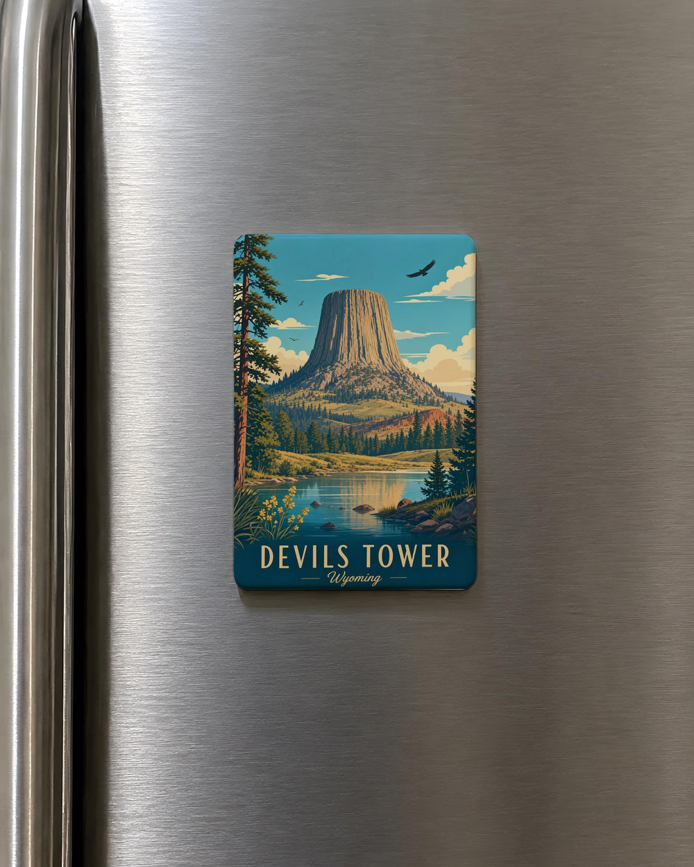 Devils Tower National Monument Fridge Magnet, Wyoming Landmark Souvenir Magnet, Devils Tower Travel Gift, National Park Magnet