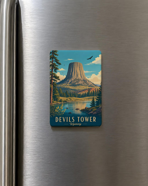 Devils Tower National Monument Fridge Magnet, Wyoming Landmark Souvenir Magnet, Devils Tower Travel Gift, National Park Magnet