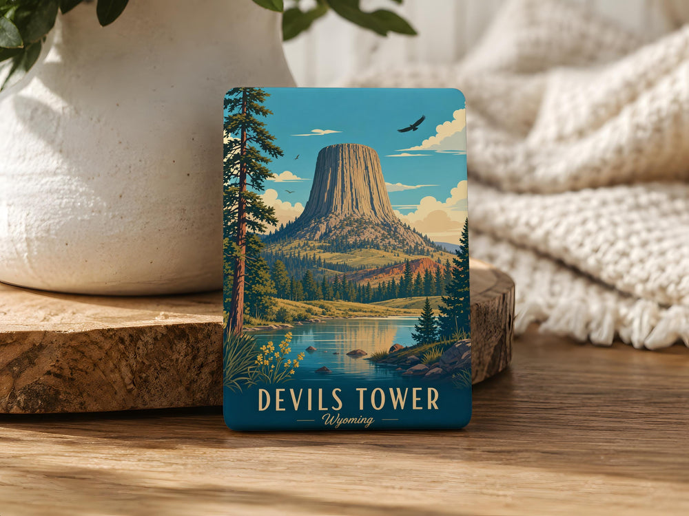 Devils Tower National Monument Fridge Magnet, Wyoming Landmark Souvenir Magnet, Devils Tower Travel Gift, National Park Magnet
