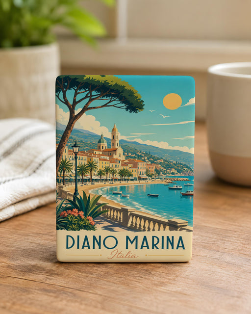 Diano Marina Italy Fridge Magnet, Coastal Town Souvenir Magnet, Ligurian Riviera Travel Gift, Italian Seaside Keepsake Magnet