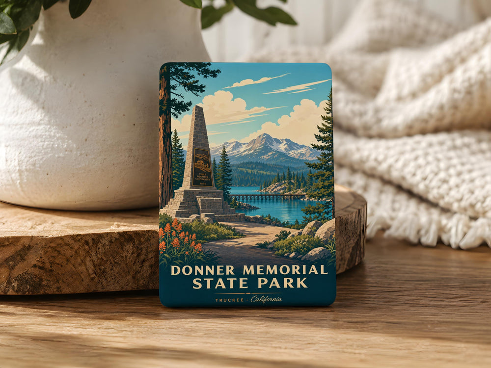 Donner Memorial State Park Fridge Magnet, California State Park Souvenir Magnet, Truckee Lake Tahoe Travel Keepsake Magnet