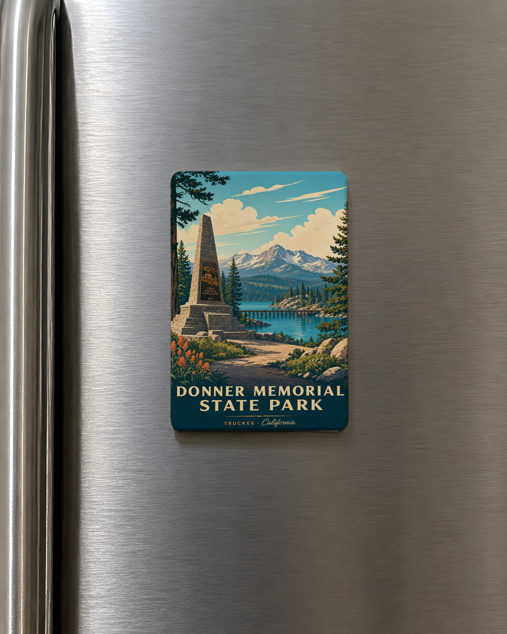 Donner Memorial State Park Fridge Magnet, California State Park Souvenir Magnet, Truckee Lake Tahoe Travel Keepsake Magnet