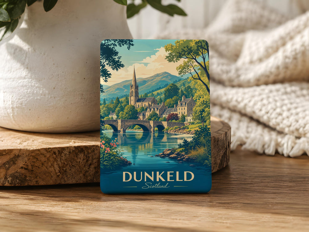Dunkeld Scotland Fridge Magnet, Dunkeld Village Souvenir Magnet, Scottish Highlands Travel Gift, Scotland Landmark Keepsake Magnet