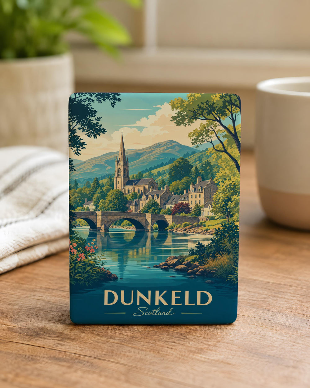 Dunkeld Scotland Fridge Magnet, Dunkeld Village Souvenir Magnet, Scottish Highlands Travel Gift, Scotland Landmark Keepsake Magnet
