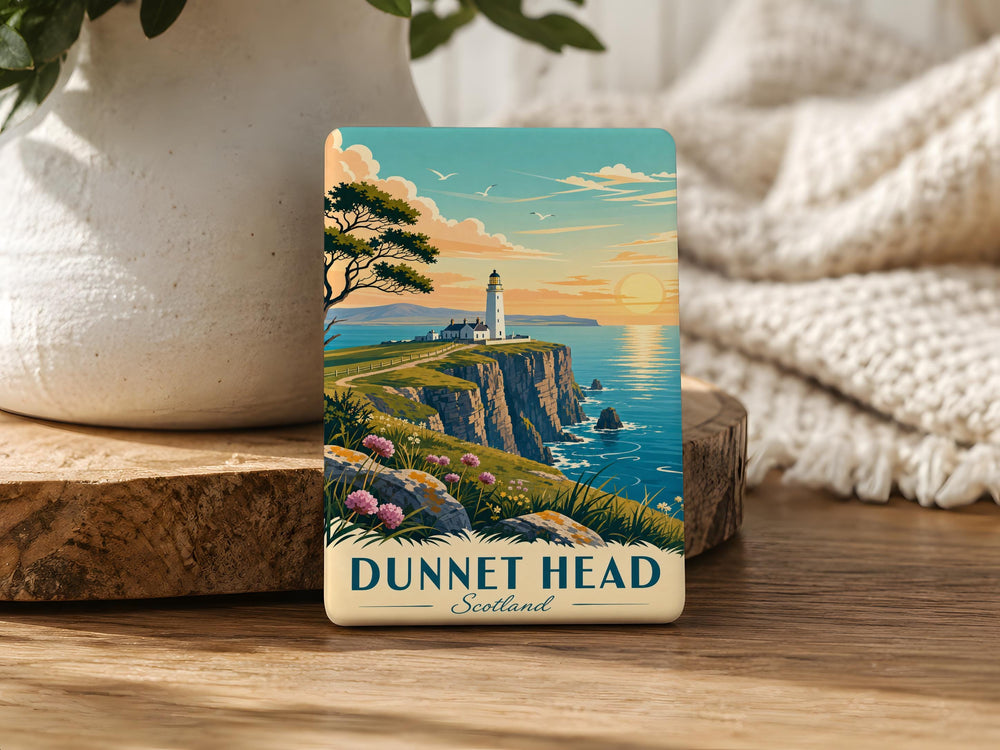 Dunnet Head Scotland Fridge Magnet, Caithness Coastal Landmark Souvenir Magnet, Scottish Headland Travel Keepsake