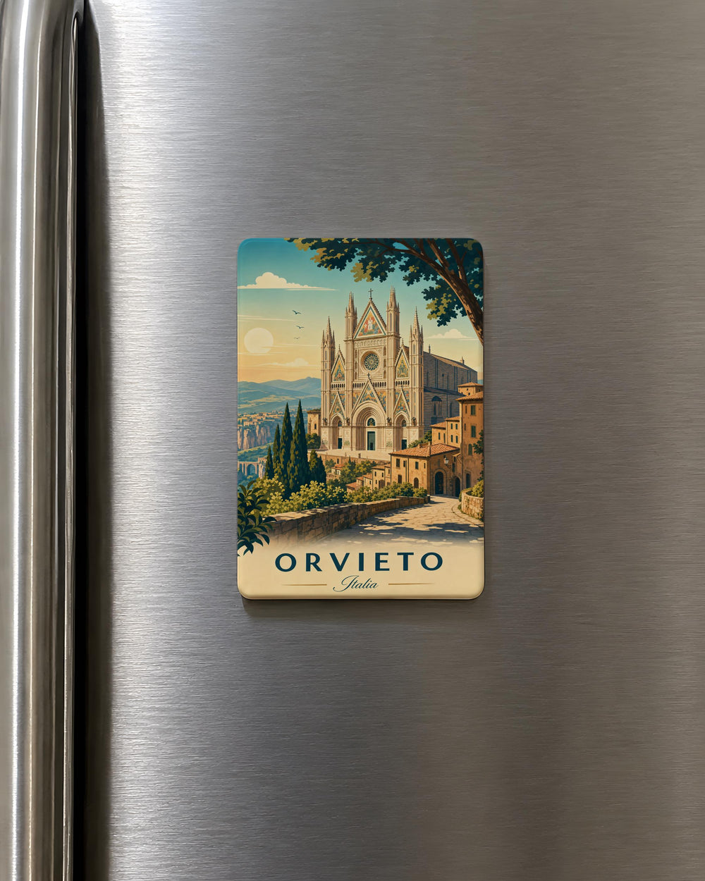 Duomo di Orvieto Fridge Magnet, Orvieto Cathedral Souvenir Magnet, Italy Travel Gift, Italian Landmark Kitchen Magnet