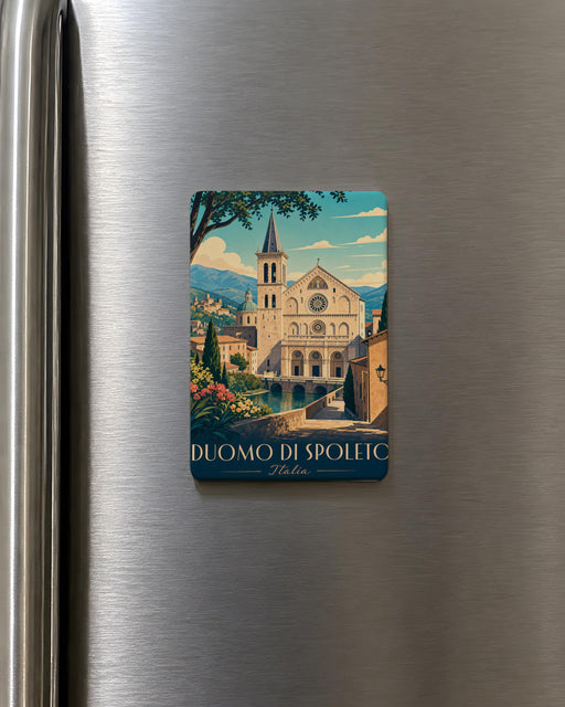 Duomo di Spoleto Cathedral Fridge Magnet, Spoleto Italy Landmark Souvenir Magnet, Italian Architecture Travel Keepsake