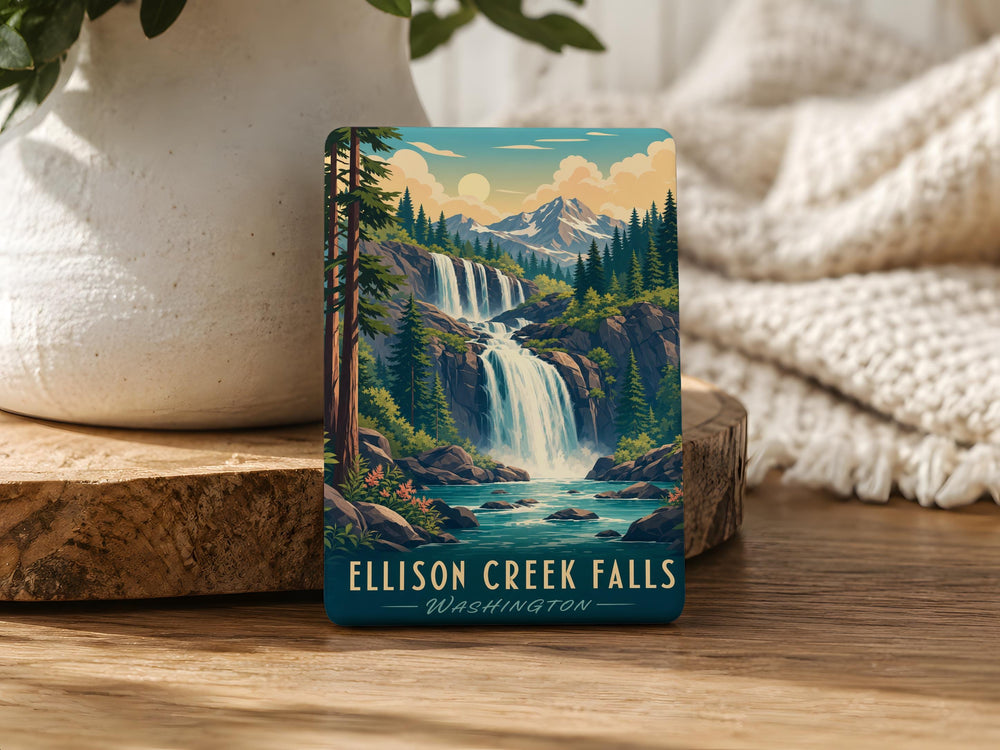 Ellison Creek Falls Fridge Magnet, Waterfall Landscape Souvenir Magnet, North Carolina Nature Travel Gift
