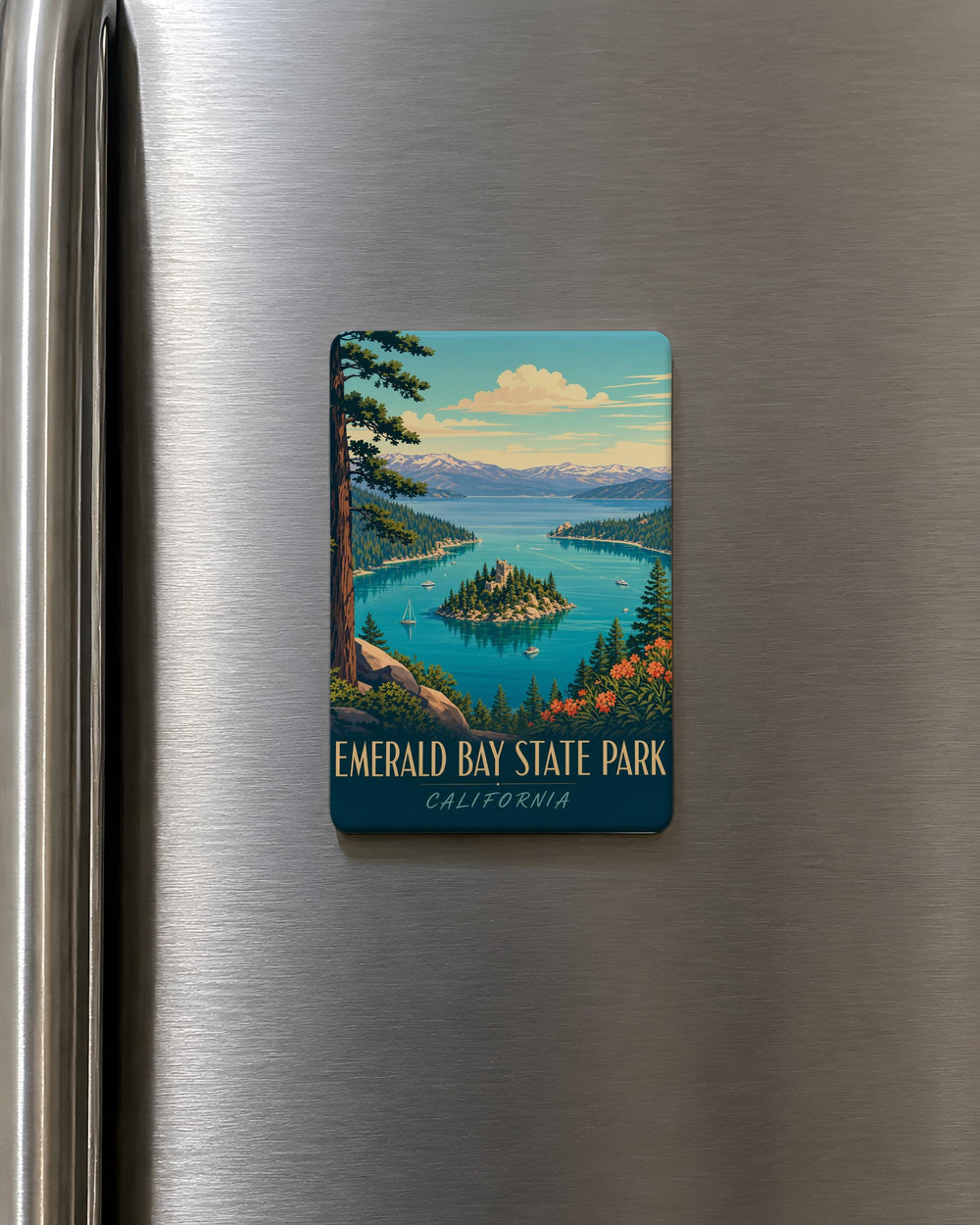 Emerald Bay State Park Fridge Magnet, Lake Tahoe California Souvenir Magnet, Scenic Park Travel Keepsake Gift