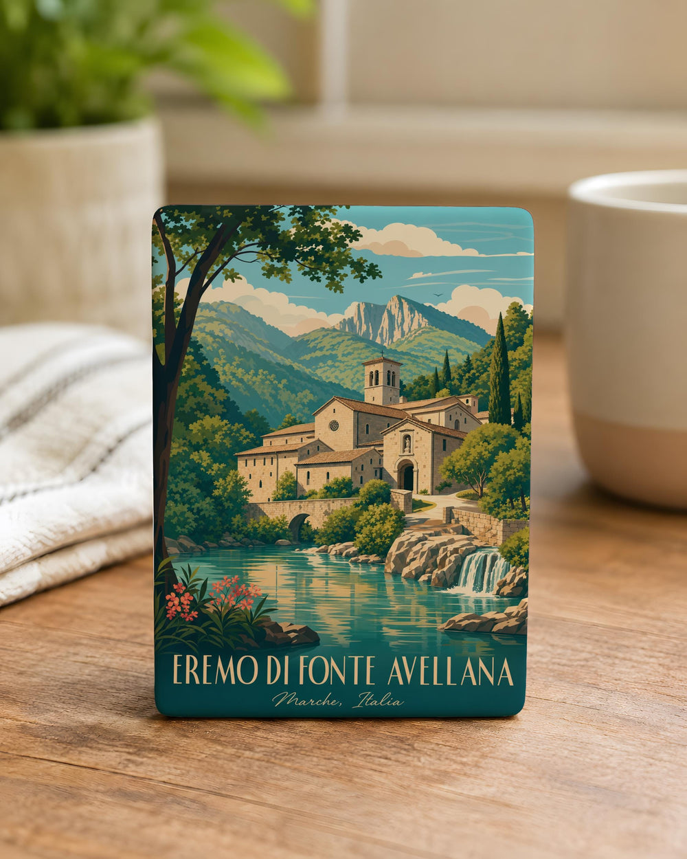 Eremo di Fonte Avellana Fridge Magnet, Italian Monastery Landmark Souvenir Magnet, Marche Italy Travel Gift Magnet
