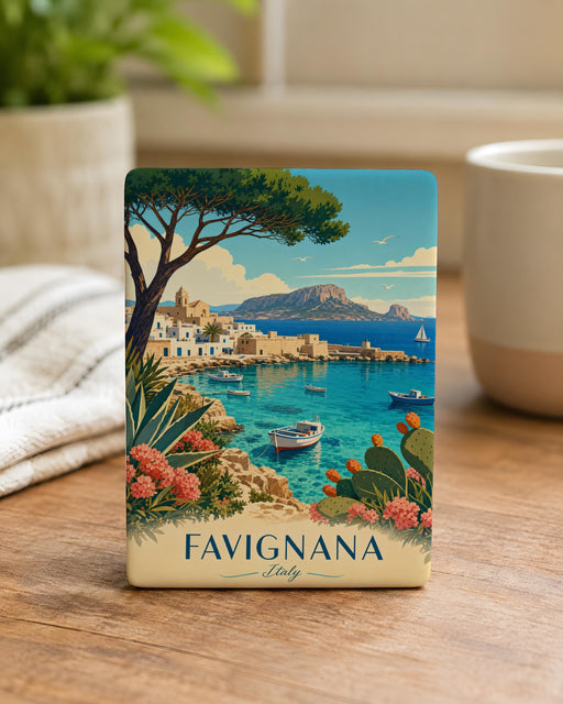 Favignana Italy Fridge Magnet, Favignana Island Sicily Souvenir Magnet, Italian Travel Keepsake Magnet, Italy Vacation Gift