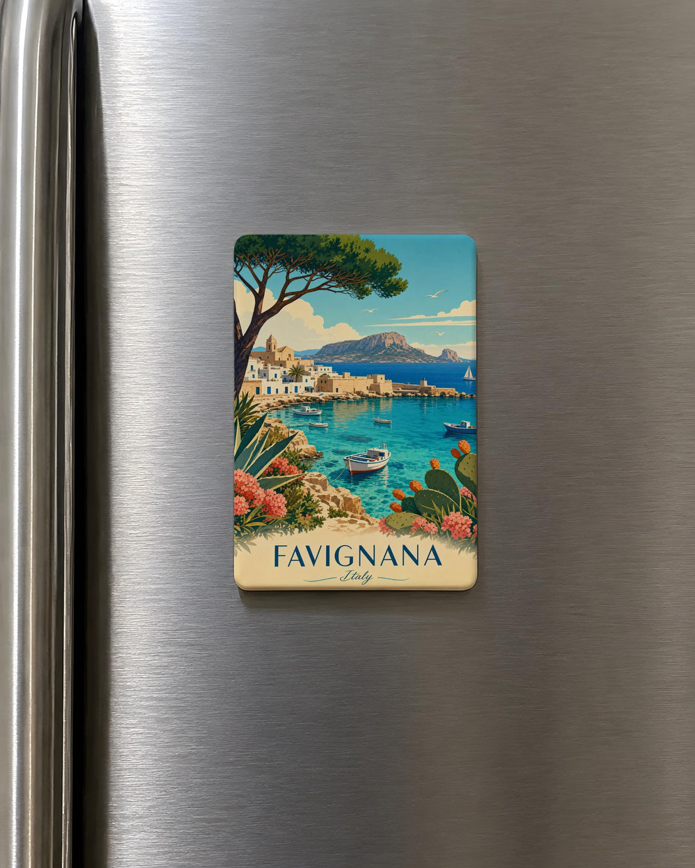 Favignana Italy Fridge Magnet, Favignana Island Sicily Souvenir Magnet, Italian Travel Keepsake Magnet, Italy Vacation Gift