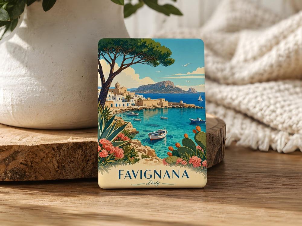 Favignana Italy Fridge Magnet, Favignana Island Sicily Souvenir Magnet, Italian Travel Keepsake Magnet, Italy Vacation Gift