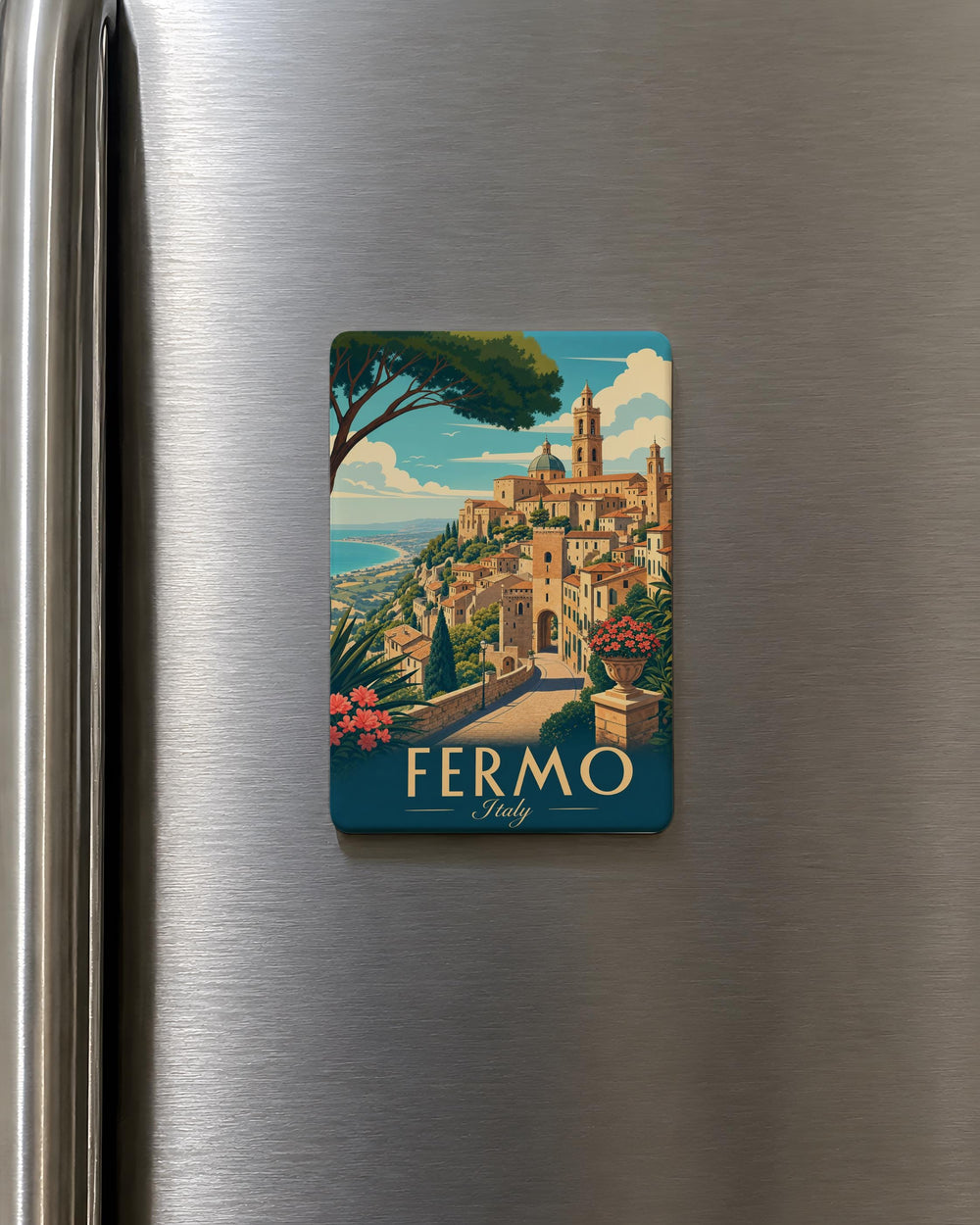 Fermo Italy Fridge Magnet, Fermo Marche Souvenir Magnet, Italian Travel Keepsake, Historic Fermo Landmark Gift