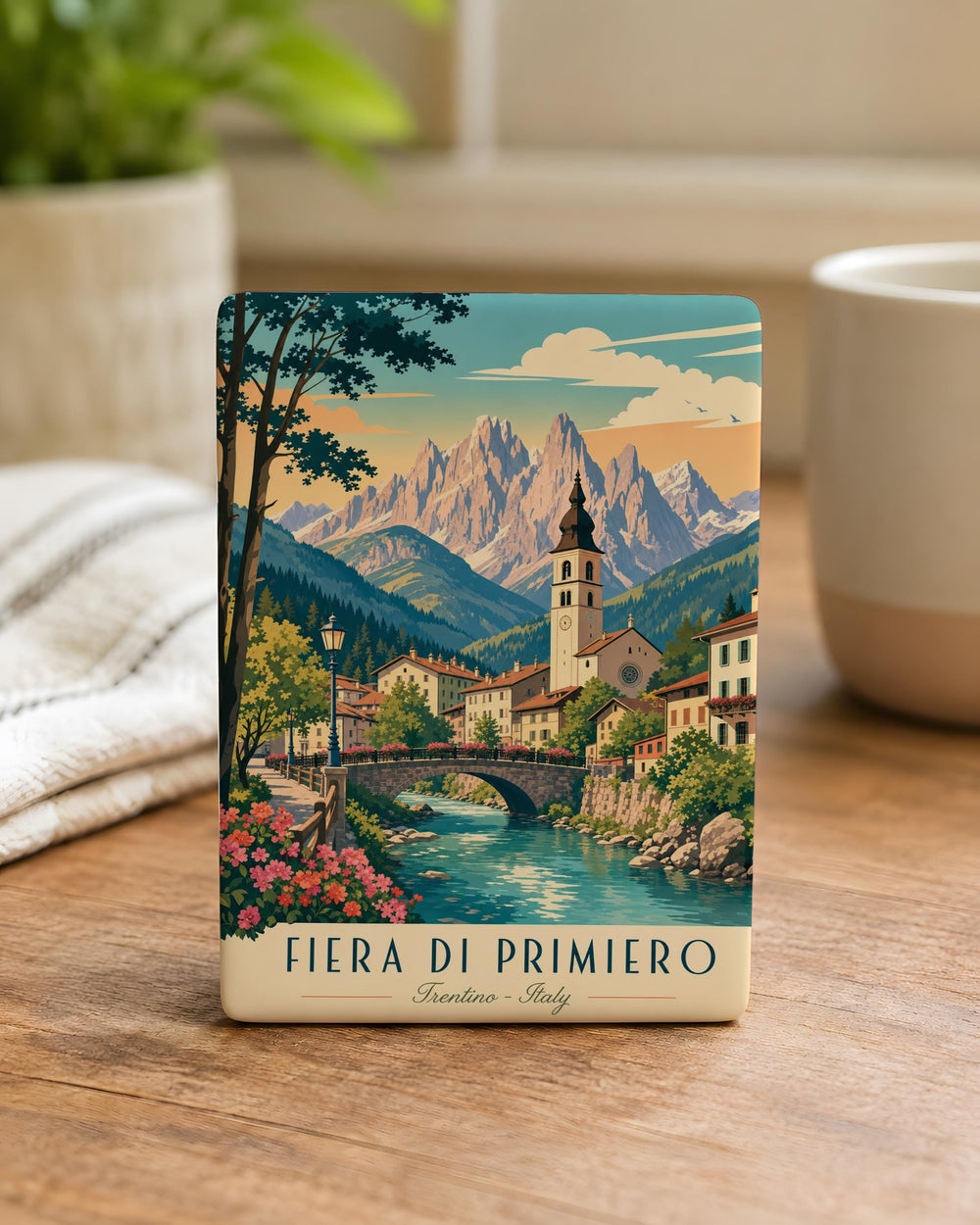Fiera di Primiero Fridge Magnet, Italy Alpine Village Souvenir Magnet, Dolomites Travel Gift, Trentino Keepsake Magnet