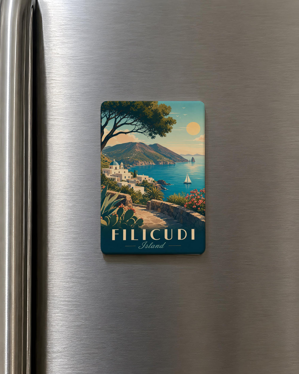 Filicudi Island Fridge Magnet, Aeolian Islands Italy Souvenir Magnet, Filicudi Travel Gift, Island Keepsake Magnet