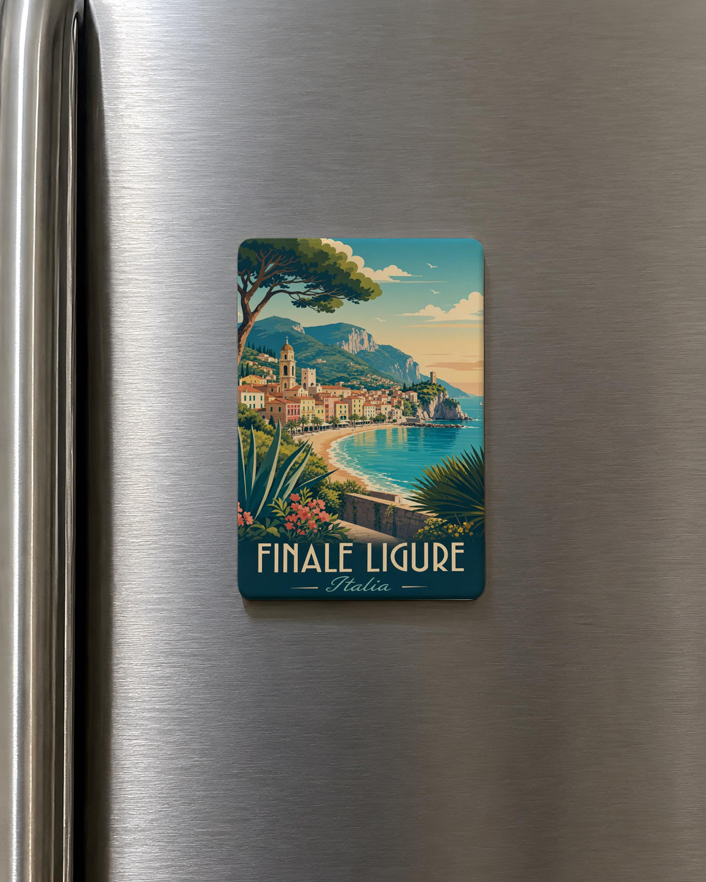 Finale Ligure Italy Fridge Magnet, Ligurian Coast Travel Souvenir Magnet, Italian Riviera Landmark Keepsake Magnet