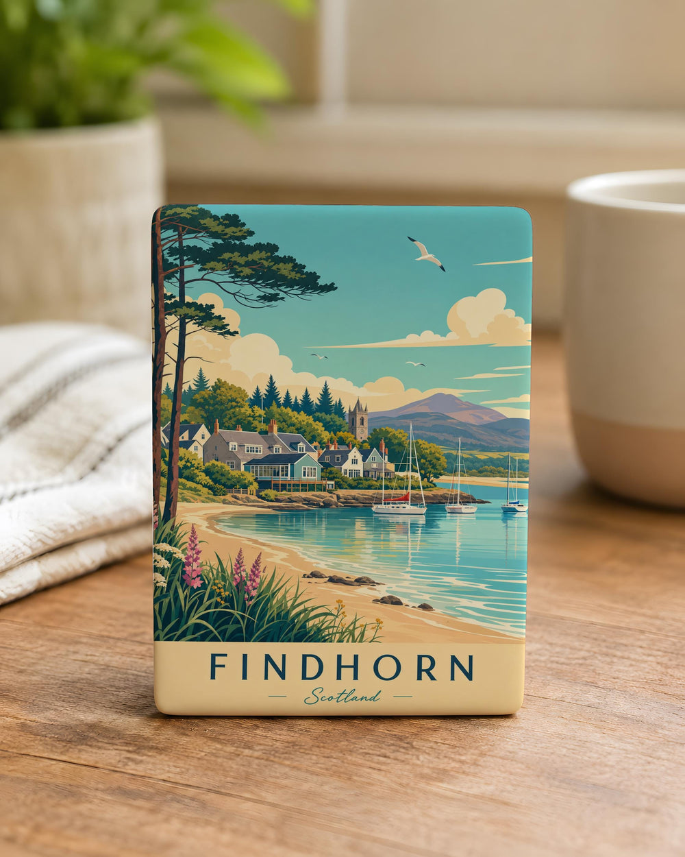 Findhorn Scotland Fridge Magnet, Findhorn Village Souvenir, Moray Firth Coastal Travel Keepsake Magnet