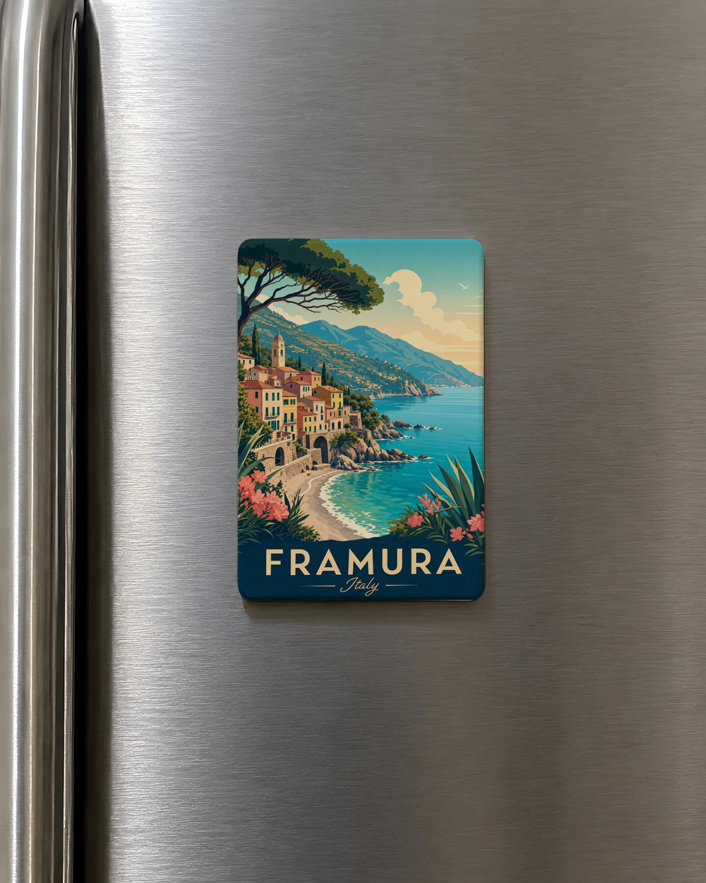 Framura Italy Fridge Magnet, Framura Liguria Souvenir Magnet, Italian Coastal Village Travel Keepsake Magnet