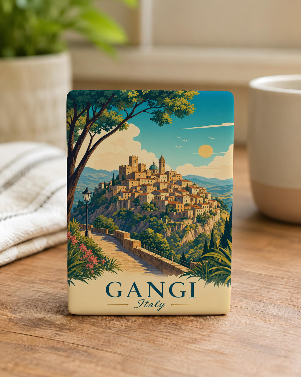 Gangi Italy Fridge Magnet, Sicily Hilltown Travel Souvenir, Italian Village Landscape Magnet, Gangi Sicily Keepsake Gift