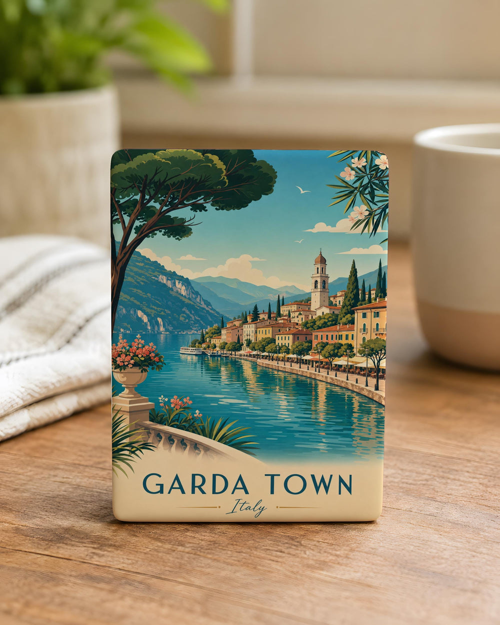 Garda Town Fridge Magnet, Lake Garda Italy Souvenir Magnet, Italian Lakeside Village Travel Keepsake Magnet