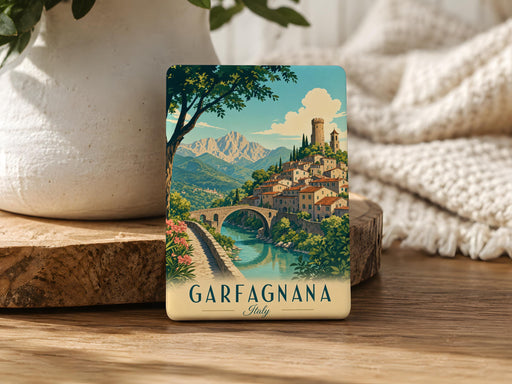 Garfagnana Italy Fridge Magnet, Tuscany Travel Souvenir, Italian Mountain Valley Landmark Keepsake Magnet