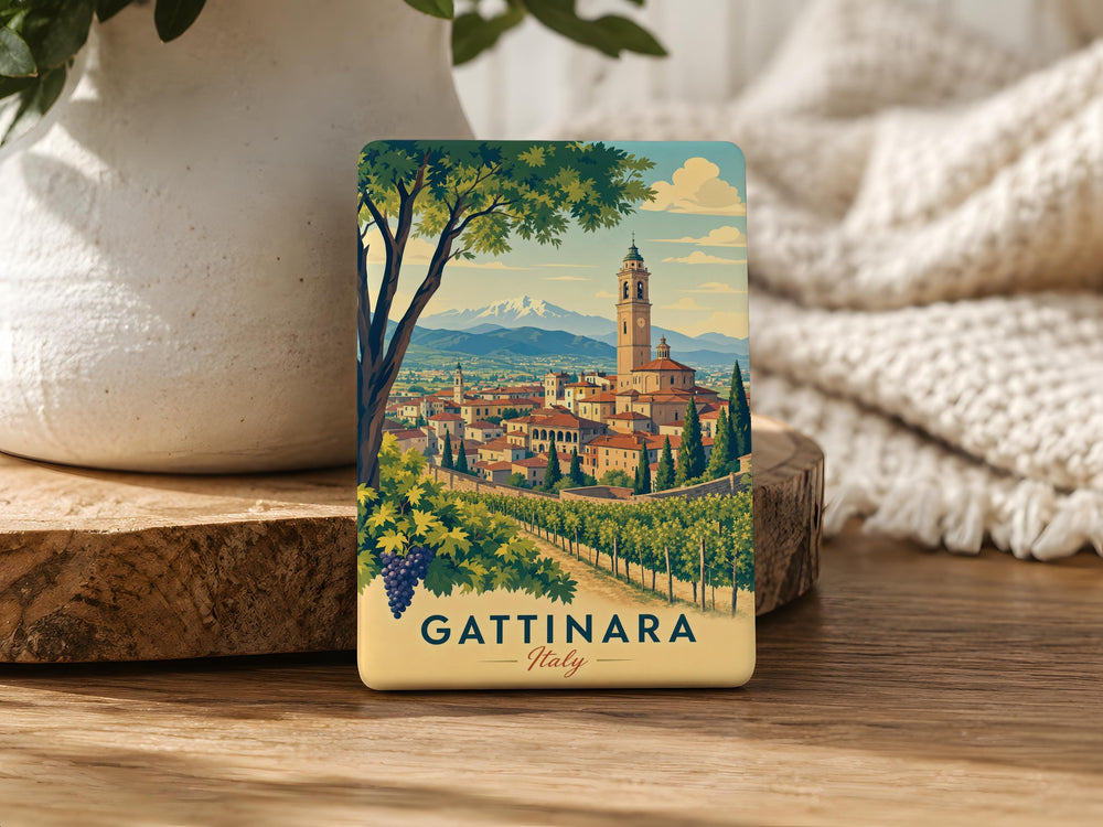 Gattinara Italy Fridge Magnet, Gattinara Souvenir Magnet, Piedmont Travel Keepsake, Italian Town Landmark Magnet