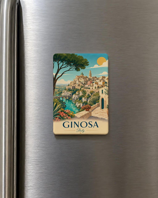Ginosa Italy Fridge Magnet, Ginosa Travel Souvenir Magnet, Italy Town Landmark Keepsake Magnet, Apulia Italy Gift Magnet