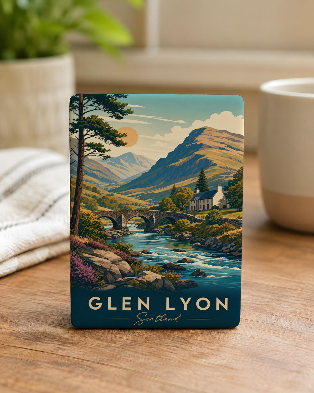 Glen Lyon Scotland Fridge Magnet, Highland Valley Landscape Souvenir Magnet, Scottish Travel Keepsake Magnet