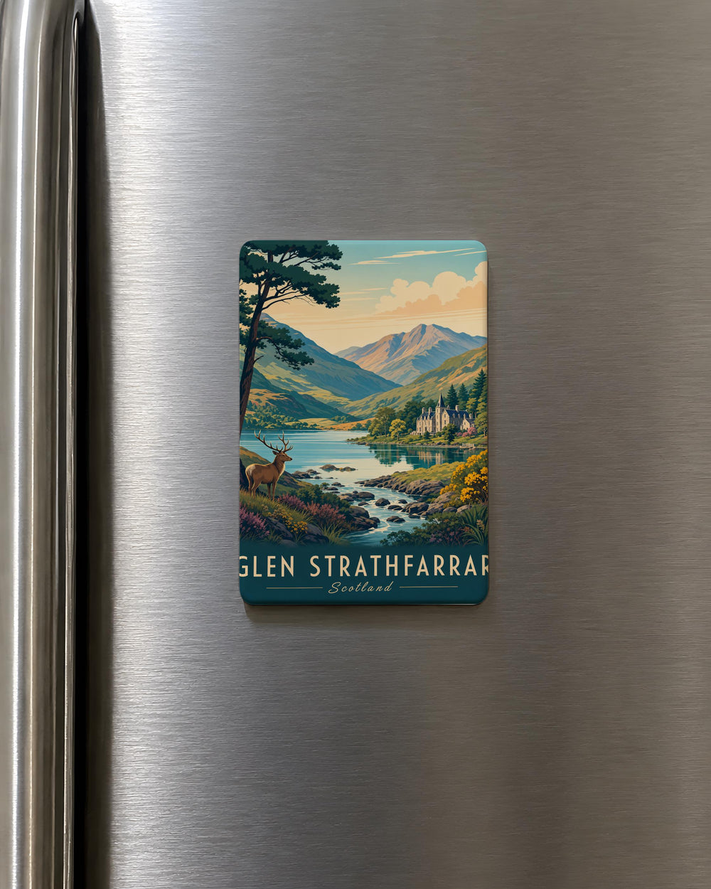 Glen Strathfarrar Scotland Fridge Magnet, Highland Valley Scenic Souvenir Magnet, Scottish Travel Gift, Nature Landscape Magnet
