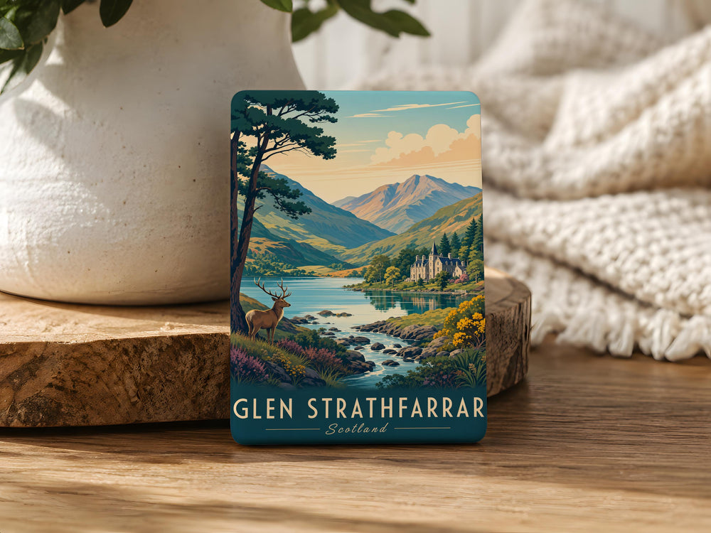 Glen Strathfarrar Scotland Fridge Magnet, Highland Valley Scenic Souvenir Magnet, Scottish Travel Gift, Nature Landscape Magnet