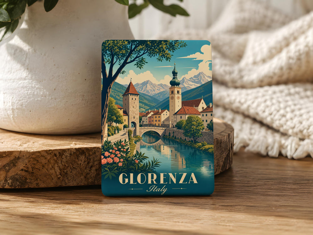 Glorenza Italy Fridge Magnet, Glorenza South Tyrol Souvenir Magnet, Italian Alps Travel Keepsake Magnet