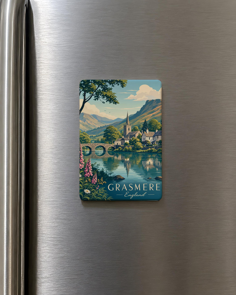 Grasmere England Fridge Magnet, Lake District Village Souvenir Magnet, Grasmere Town Travel Keepsake Magnet