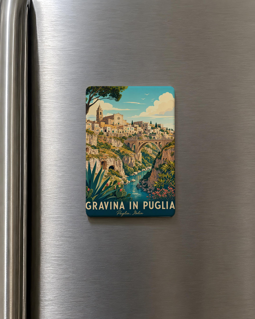 Gravina in Puglia Italy Fridge Magnet, Gravina in Puglia Souvenir Magnet, Apulia Travel Gift, Italian Town Keepsake Magnet