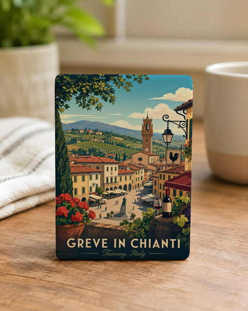 Greve in Chianti Town Fridge Magnet, Tuscany Italy Travel Souvenir, Italian Village Landmark Keepsake Magnet