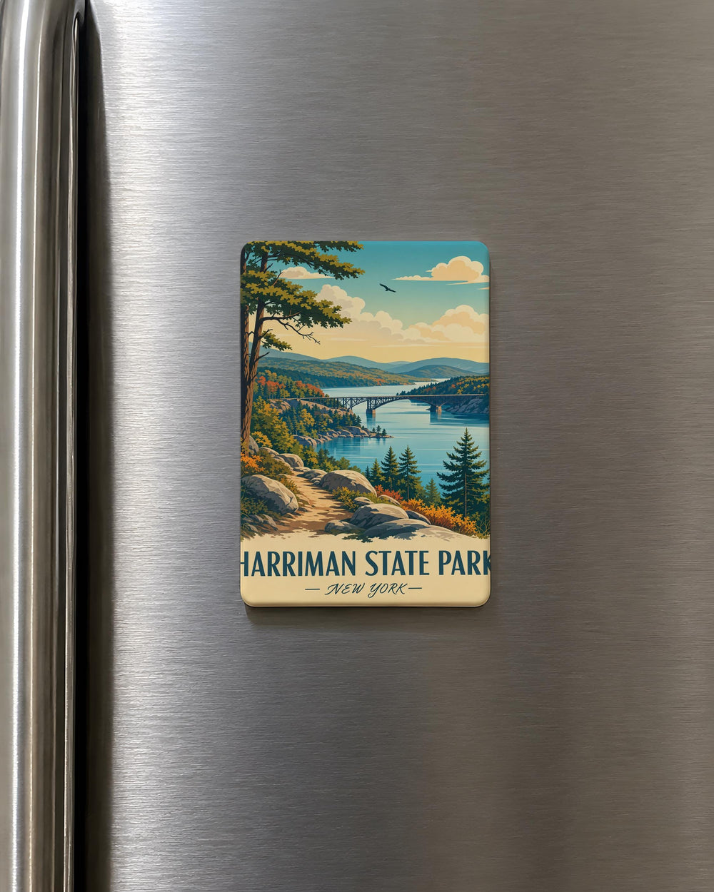 Harriman State Park Fridge Magnet, New York Hiking Trail Souvenir, Outdoor Adventure Travel Gift, Park Landscape Magnet