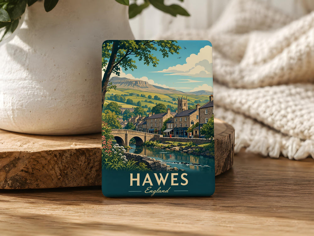 Hawes England Fridge Magnet, Yorkshire Town Souvenir Magnet, UK Travel Keepsake, British Countryside Gift Magnet
