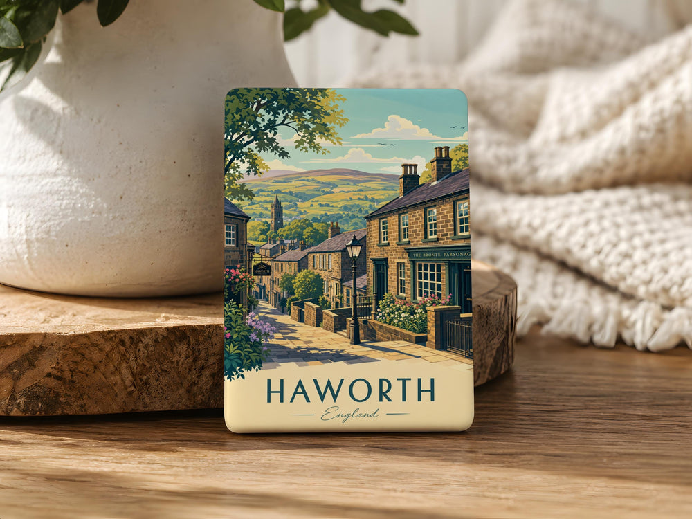 Haworth England Fridge Magnet, Haworth Village Souvenir Magnet, Yorkshire Travel Gift, Brontë Country Keepsake Magnet