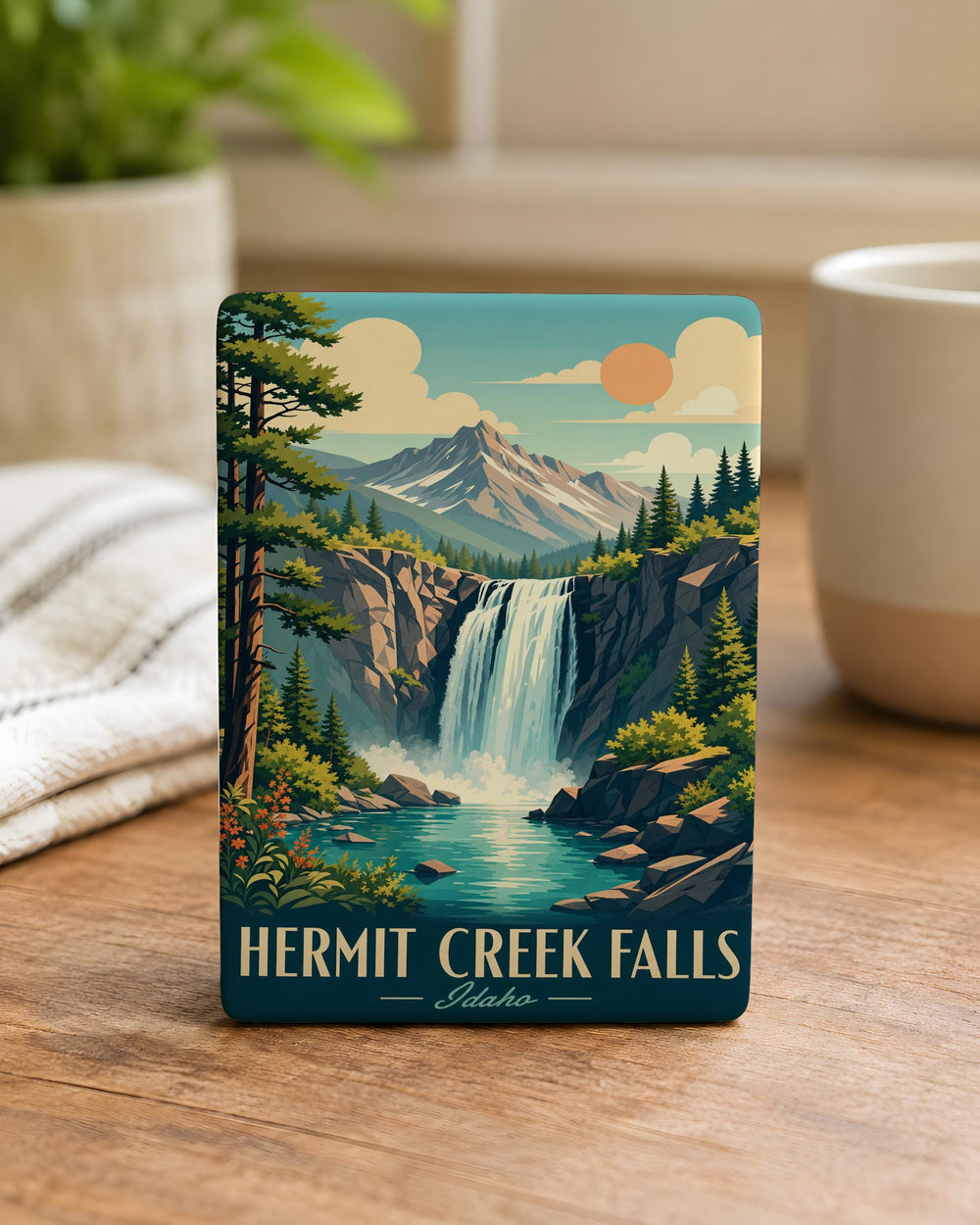 Hermit Creek Falls Fridge Magnet, Waterfall Nature Souvenir, Hiking Trail Travel Keepsake, National Park Gift