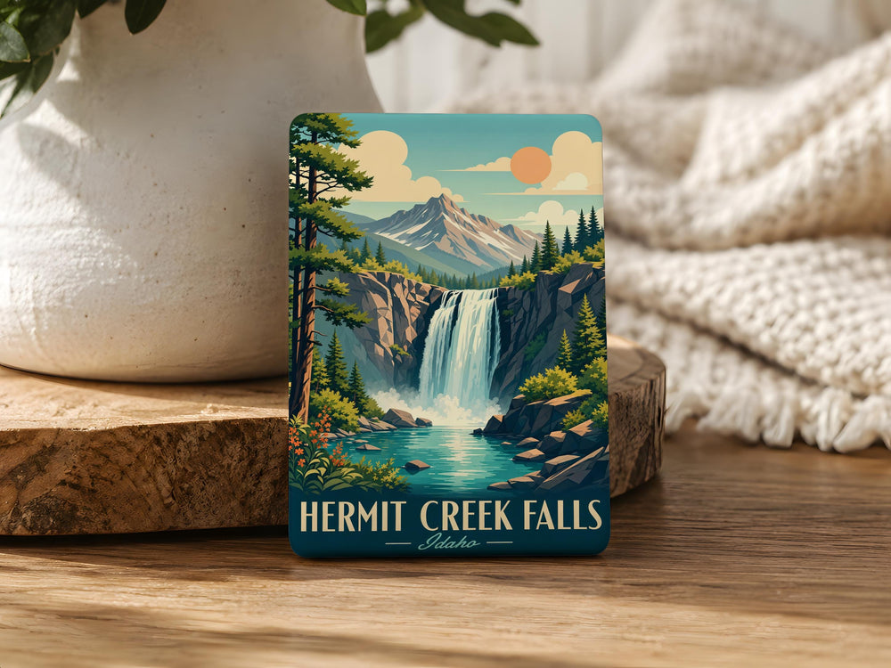 Hermit Creek Falls Fridge Magnet, Waterfall Nature Souvenir, Hiking Trail Travel Keepsake, National Park Gift