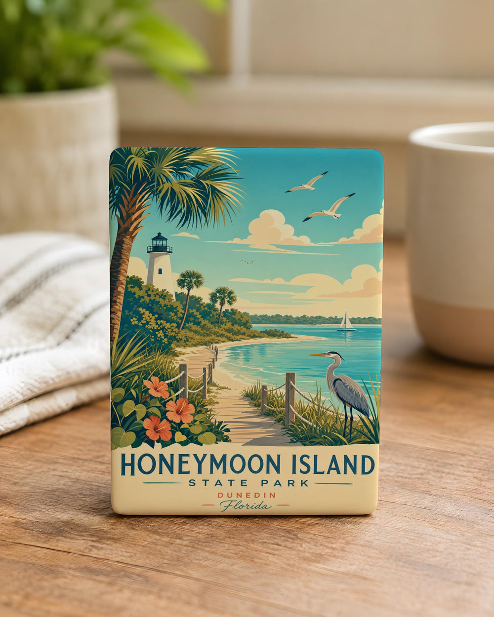 Honeymoon Island State Park Fridge Magnet, Florida Beach Nature Souvenir, Gulf Coast Travel Keepsake, Coastal Wildlife Gift