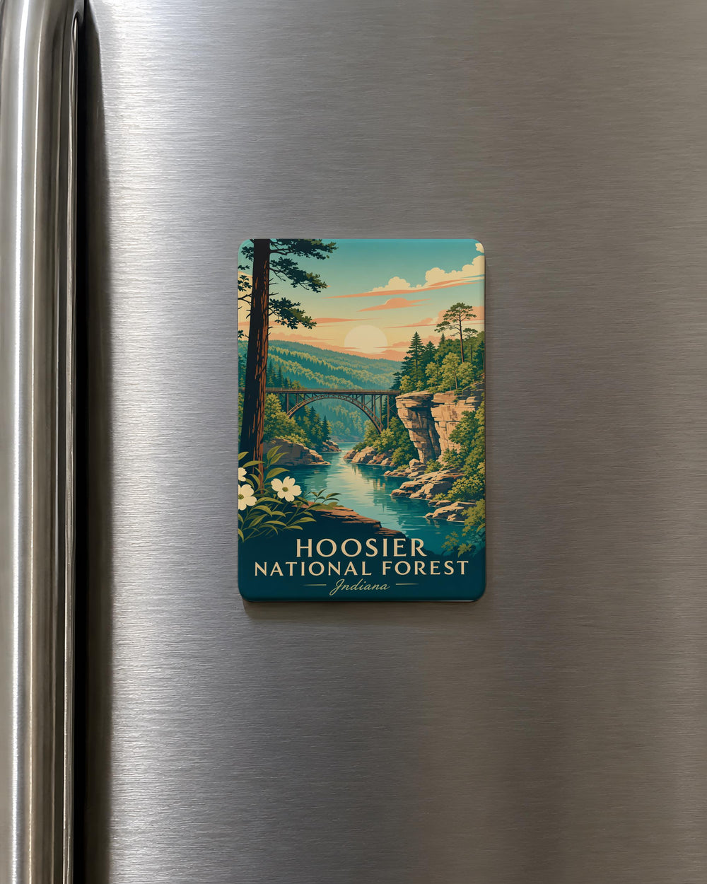 Hoosier National Forest Fridge Magnet, Indiana Nature Souvenir, Hiking Camping Outdoor Adventure Gift