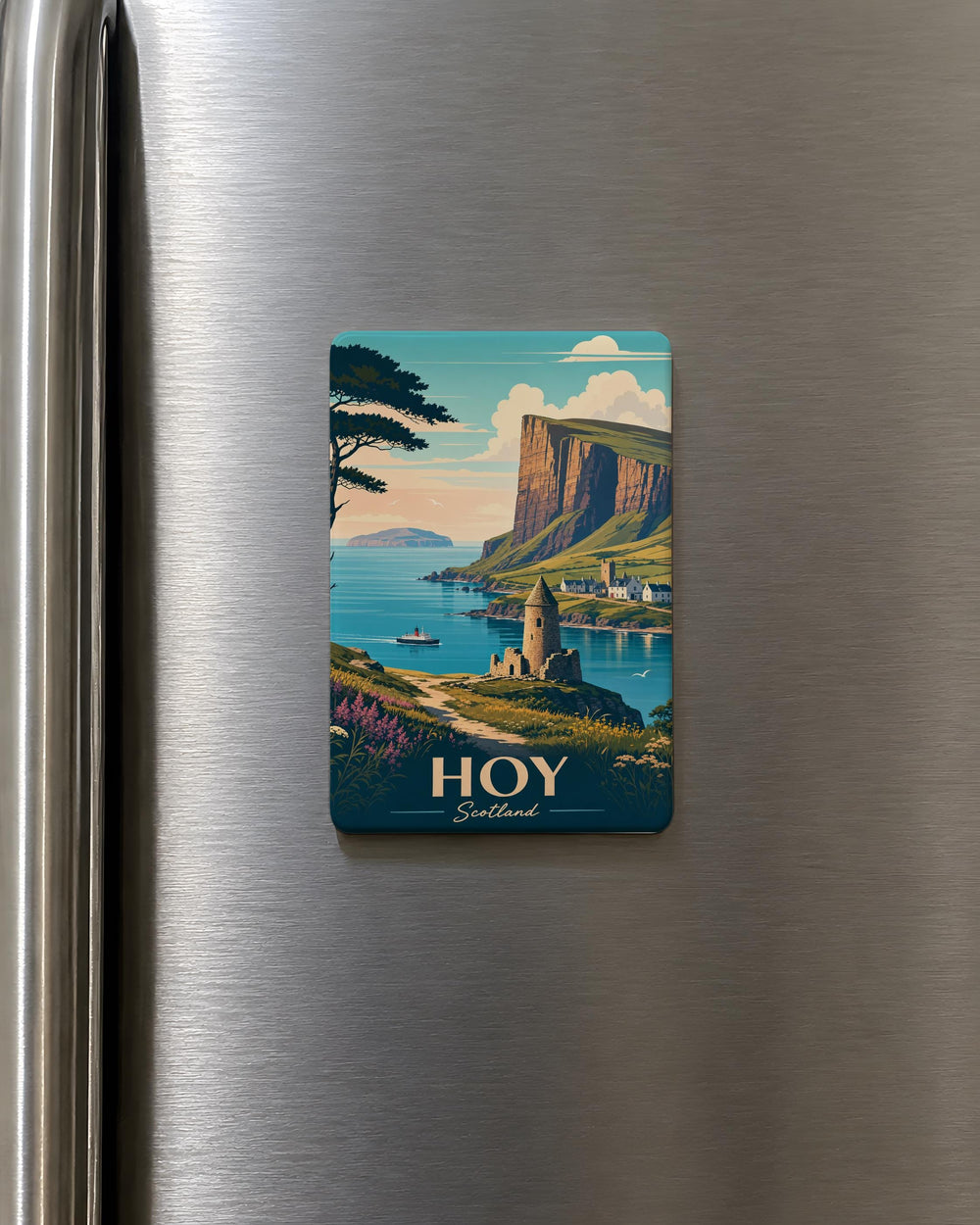 Hoy Scotland Fridge Magnet, Orkney Island Souvenir, Scottish Coastal Landmark Gift, Travel Keepsake Magnet
